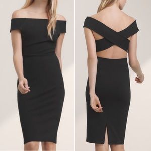 Aritzia Talula Varndell crossback midi black dress